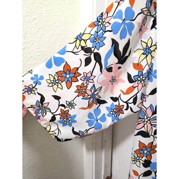 ModCloth Floral Print Open Front Boho Fairy Kimono Cardigan S/M Lightweight Poly - Picture 5 of 8